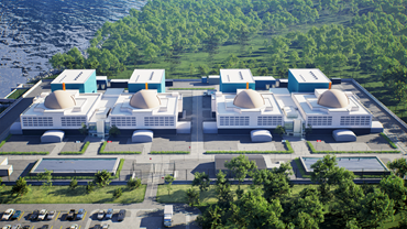 computer generated image of nuclear power plant